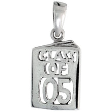 Load image into Gallery viewer, 925 Sterling Silver Class of 2005-2006 Book Pendant 5/8 Inch (16mm) Tall