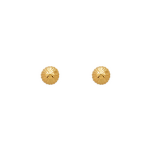 Load image into Gallery viewer, 14K Yellow or White Gold Diamond Cut Ball Stud Earrings 3mm Wide Screw Backing