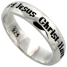 Load image into Gallery viewer, Sterling Silver Lord Jesus Christ Have Mercy On Me Ring Polished Finish 3/16 in