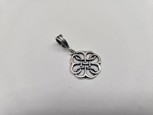 Load image into Gallery viewer, 925 Sterling Silver Large Celtic Shield Knot Pendant 3/4 (19mm) Inch Tall