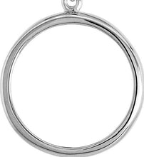 Load image into Gallery viewer, Sterling Silver Bezel 24 mm Quater Dollar Coin Prong Back Round Edge 25 Cent