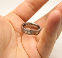 Load image into Gallery viewer, Tungsten Carbide Convex Groove Satin Finish Beveled Edge Wedding Band Ring 6mm