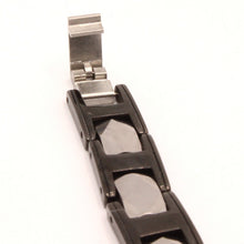 Load image into Gallery viewer, Tungsten Carbide Ceramic Black & Rhombus Faceted Links Magnetic Therapy Bracelet