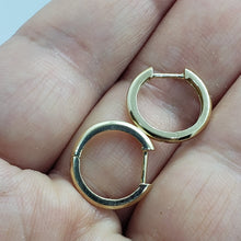 Load image into Gallery viewer, 14K Yellow White Rose Gold Elegant High Polished Angled Huggie Hoop Earrings