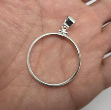 Load image into Gallery viewer, 925 Sterling Silver 50 Cent Half Dollar Coin Bezel 30mm Screw Top Coin Edge