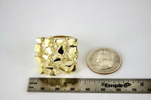 Load image into Gallery viewer, Authentic 10K Yellow Real Gold Nugget Extra Large Heavy Men Ring Sizes 10-15