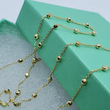 Load image into Gallery viewer, 14k Solid Yellow Two Tone Gold Ball Bead Chain Necklace 2mm 4mm / 16" 18" 20"