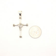 Load image into Gallery viewer, 925 Sterling Silver Wire Wrapped Cylindrical Cross Pendant with Rope Edges