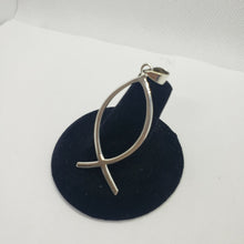 Load image into Gallery viewer, Sterling Silver Handmade Christian Fish Pendant Ichthys w/out 1mm Box Chain