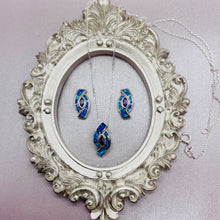Load image into Gallery viewer, Sterling Silver Synthetic Blue Opal Earrings With Marquis Shape