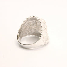 Load image into Gallery viewer, 925 Sterling Silver Diamond Cut Finish Native American Head Ring 15/16 Inch Wide