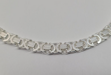 Load image into Gallery viewer, 925 Sterling Silver Solid Flat Byzantine Chain Necklace 7mm 7" to 24"