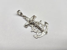 Load image into Gallery viewer, 925 Sterling Silver Anchor Mariner Crucifix Cross Pendant 1 1/2 Inch Tall (38mm)