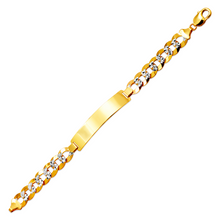 Load image into Gallery viewer, 14K White Pave Gold Curb Light ID Bracelet 11mm/11mm 8" Engraving Available