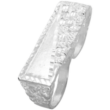 Load image into Gallery viewer, 925 Sterling Silver Rectangular Two Finger Nugget Ring 5/8 Inch Wide, Sizes 8-13