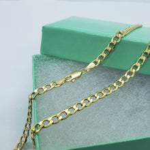 Load image into Gallery viewer, 10K Yellow Gold Hollow Cuban Curb Chain Link Necklace Bracelet 3.5mm 4.5mm 7~30"