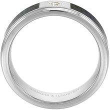 Load image into Gallery viewer, 6mm 8mm Tungsten Diamond Wedding Ring for Him Her Comfort fit Sizes 4 to 13
