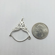 Load image into Gallery viewer, 925 Solid Sterling Silver Large Charm Holder Pendant 1 1/2 inch Tall Made in USA
