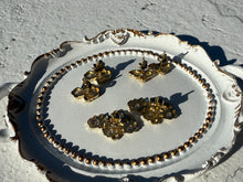 Load image into Gallery viewer, Authentic 10k Solid Yellow Gold Nugget Stud Earrings with CZ Men Women Unisex
