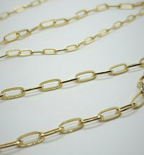 Load image into Gallery viewer, 14K Gold Hollow Paperclip Chain Necklace Bracelet 3.3mm 4.2mm 5mm 7" 18" 20"