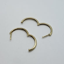 Load image into Gallery viewer, 14K Yellow White Rose Gold Elegant High Polished Huggie Hoop Earrings 2x20mm