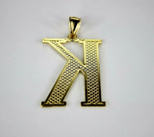 Load image into Gallery viewer, 10K Yellow Gold Initial Pendant Charm Diamond Cut A ~ Z Alphabet 4 Sizes