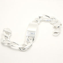 Load image into Gallery viewer, 925 Sterling Silver Personalized Custom Engraved Figaro Link ID Bracelet 12.5mm