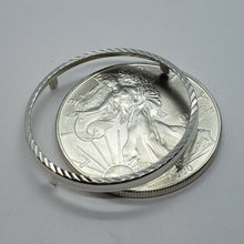 Load image into Gallery viewer, Sterling Silver Silver Eagle Money Clip for 1oz Bulion 40.6 mm Coin Not Included