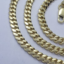 Load image into Gallery viewer, 14K Hollow Yellow Gold Miami Cuban Link Chain Men 4mm, 5mm, 5.5mm Sizes 16"~30"