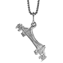 Load image into Gallery viewer, 925 Sterling Silver Long Brooklyn Bridge Charm Pendant 1 Inch Wide (25mm)