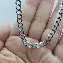 Load image into Gallery viewer, 14K White Gold Solid Cuban Curb Link Chain Necklace Bracelet 5mm~6mm 7"~30"