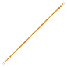 Load image into Gallery viewer, 14K Hollow Yellow Gold High Polished 3mm Bead Chain Bracelet Lobster Lock 7 inch