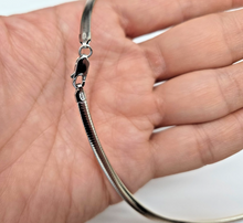 Load image into Gallery viewer, 925 Sterling Silver Two Tone Reversible Plated Omega Necklace 4mm 16" to 18"