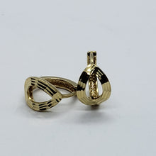 Load image into Gallery viewer, 14K Real Yellow White Gold Huggie Hoop Earrings Diamond Cut Round 11mm Men Women