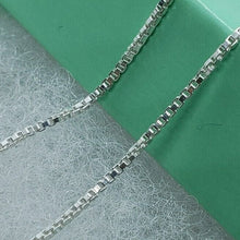 Load image into Gallery viewer, Sterling Silver Box Chain Necklace Bracelet Medium Thick 1.2mm-2.2mm Size 7"-30"