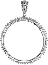 Load image into Gallery viewer, Sterling Silver Cubic Zirconia Silver Dollar Bezel CZ Halo 38 mm Mexican Olympic