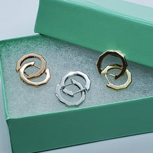 Load image into Gallery viewer, 14K Yellow White Rose Gold High Polished Huggie Hoop Earrings Octagonal 2mmx11mm