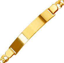 Load image into Gallery viewer, 14K Yellow Gold ID Bracelet 8mm ID 8mm Wide Curb Light Chain 8" 8.5" Engraving