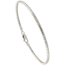 Load image into Gallery viewer, 925 Sterling Silver Round Omega Chain Necklace Women Italy 3mm 7" to 18"