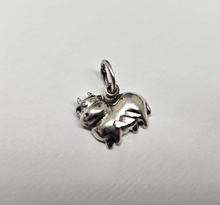 Load image into Gallery viewer, 925 Sterling Silver Fat Cow Pendant Oxidized Finish 5/8 (16mm) Inch Wide