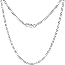 Load image into Gallery viewer, 925 Sterling Silver Curb Cuban Link Chain Necklaces Men Women 2.1mm Size 16"~30"