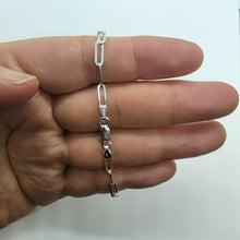 Load image into Gallery viewer, 925 Sterling Silver High Quality Paperclip Chain Necklace Bracelet 3mm 7"~30"