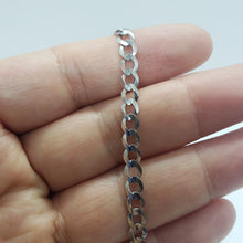 Load image into Gallery viewer, 14K White Gold Solid Cuban Curb Link Chain Necklace Bracelet 5mm 7"~30"