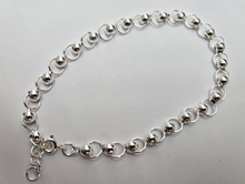 Load image into Gallery viewer, 925 Sterling Silver Anklet with Large Polished Beads 7mm, Fits 9" to 10" Ankles