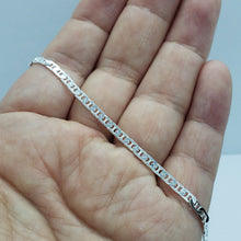 Load image into Gallery viewer, 925 Sterling Silver Italy Flat Mariner Link Chain Necklace Bracelet 3mm 7" ~ 30"