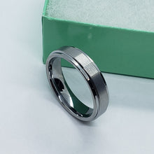 Load image into Gallery viewer, Tungsten Carbide 5.5 mm Wedding Band Ring Satined Center Recessed Edges 5 ~ 12