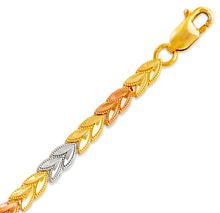Load image into Gallery viewer, 14K Tri Color Gold Faceted Diamond Cut Bracelet 5 mm 7" Chain Crafted to shimmer