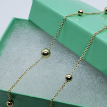 Load image into Gallery viewer, 14k Hollow Gold Station Bead Chain Necklace Bead 6mm Wide Chain 1mm/16" 18" 20"