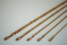 Load image into Gallery viewer, 14K SOLID ROSE GOLD ROPE CHAIN NECKLACE 1.5MM ~ 5MM 16" ~ 30" FOR MEN WOMEN