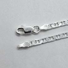 Load image into Gallery viewer, 925 Sterling Solid Silver Italy Flat Mariner Link Chain Necklace Bracelet 3.7mm